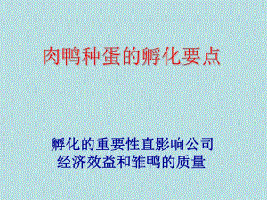 樱桃鸭孵化技术简述.ppt