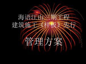 海语江山三期工程样板先行方案.ppt