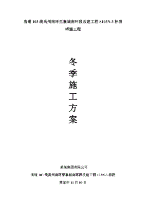 定桥涵冬季施工方案.doc