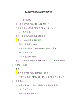 喉癌临床路径标准住院流程.docx