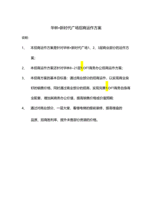 070207华林新时代广场商业运做方案.docx