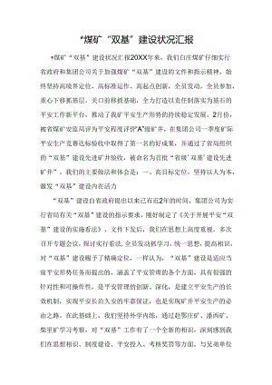 -煤矿“双基”建设情况汇报.docx
