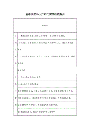 消毒供应中心（CSSD）院感检查指引.docx