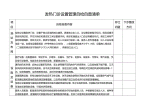 发热门诊设置管理自检自查清单.docx
