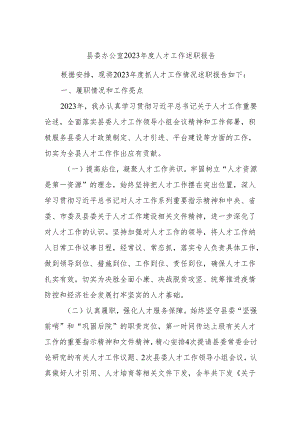 县委办公室2023年度人才工作述职报告.docx