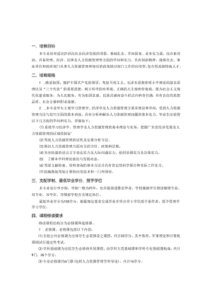 人力资源管理专业方案课程8800235693.docx