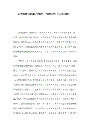 2024集团党委理论中心组（六大纪律）学习研讨材料2篇.docx