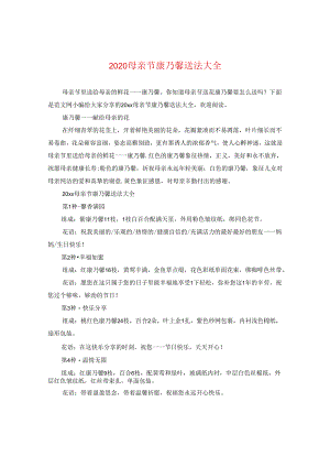 2024母亲节康乃馨送法大全.docx