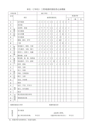 单位(子单位)工程观感质量检查记录模板.docx