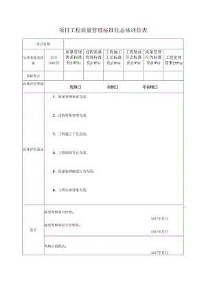 003(项目质量管理标准化考核评价表).docx