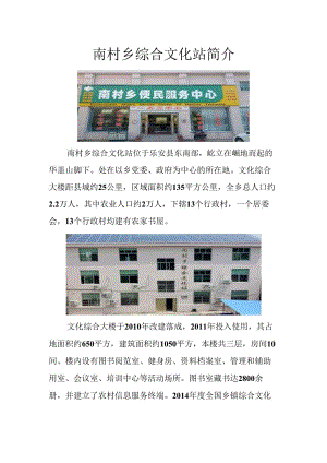 南村乡综合文化站简介 .docx
