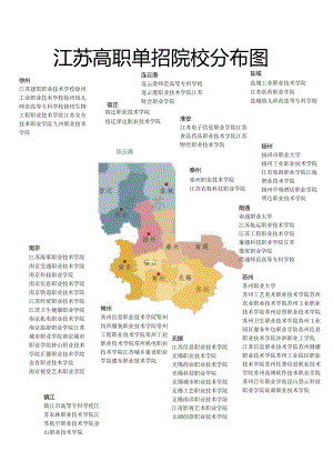 江苏高职单招院校分布图.docx