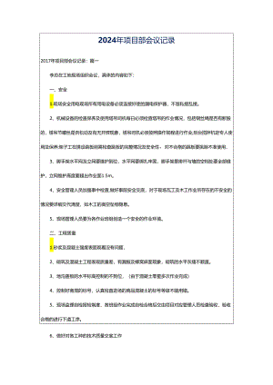 2024年项目部会议记录.docx
