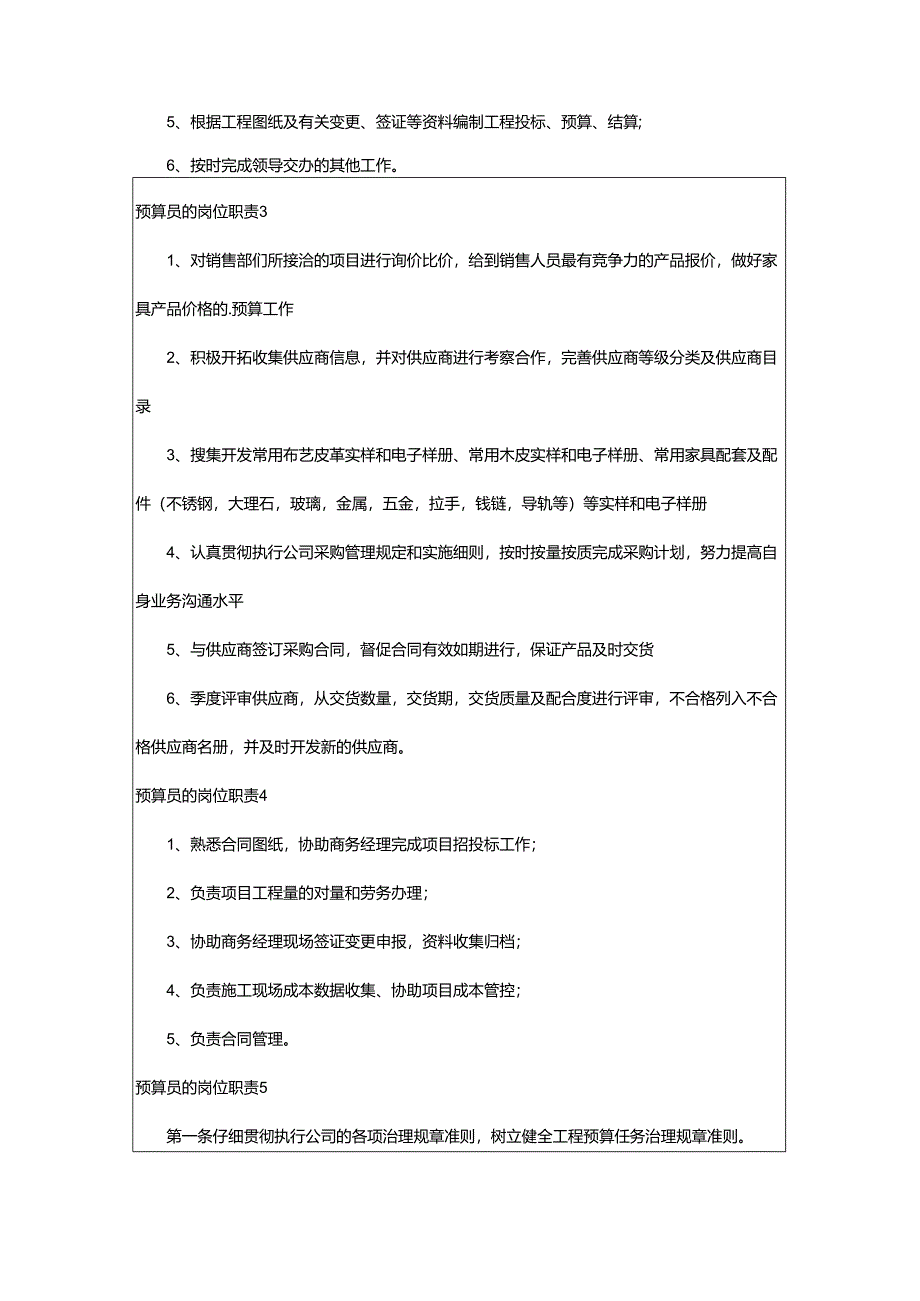 2024年预算员的岗位职责.docx_第2页