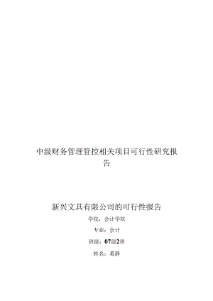 X文具企业可行性分析报告.docx