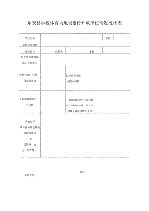 东安县学校体育场地设施待开放单位情况统计表.docx