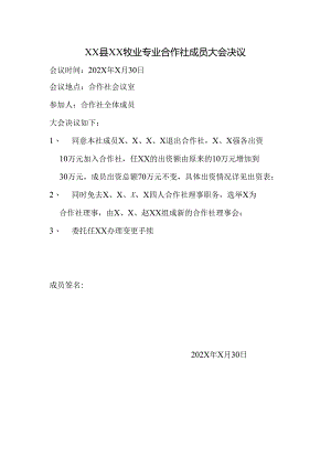 种植专业合作社成员大会决议.docx