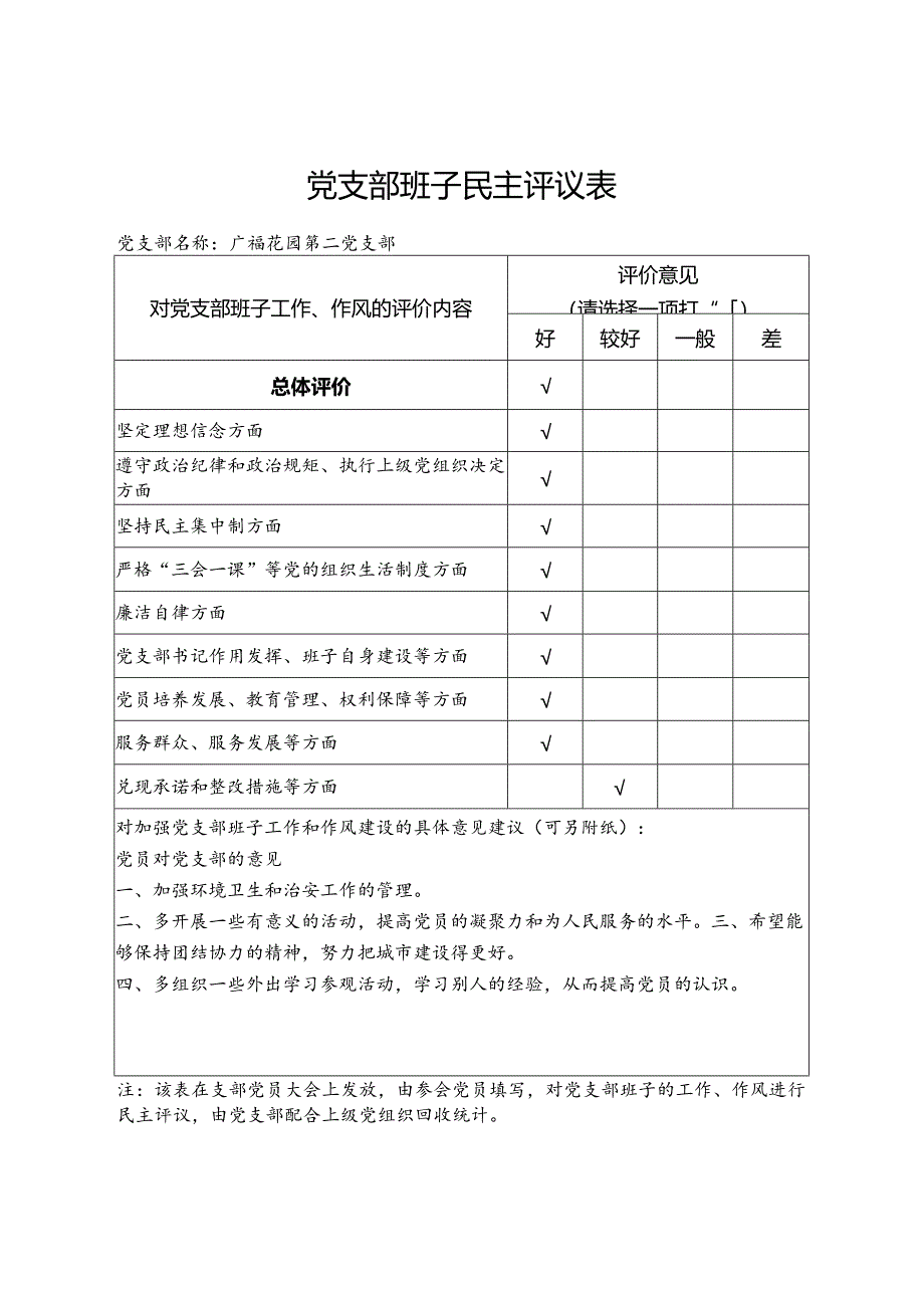 党支部组织生活会表---韩萍.docx_第1页