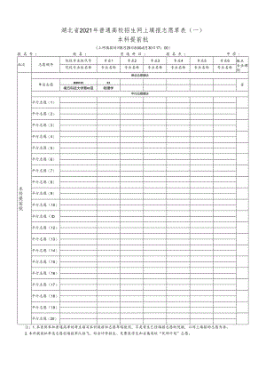 南方科技大学-湖北省2021年普通高校招生网上填报志愿草表.docx