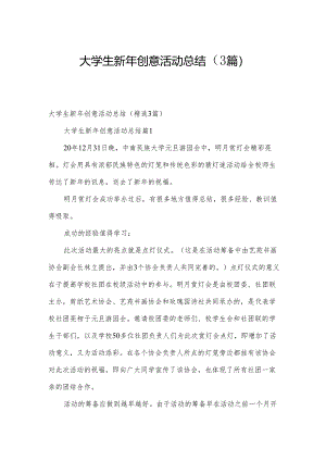 大学生新年创意活动总结（3篇）.docx
