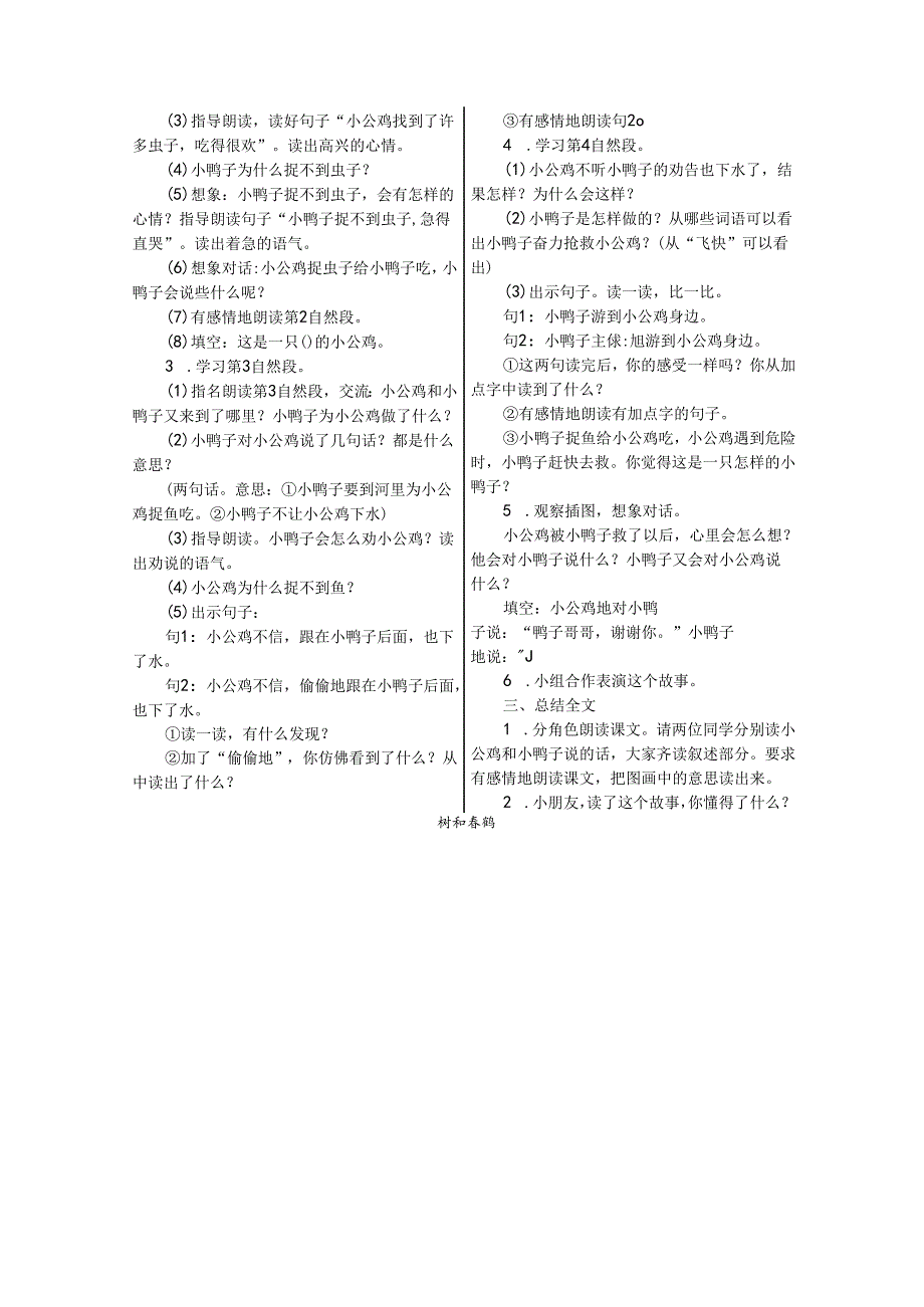 《小公鸡和小鸭子》《树和喜鹊》教案.docx_第2页