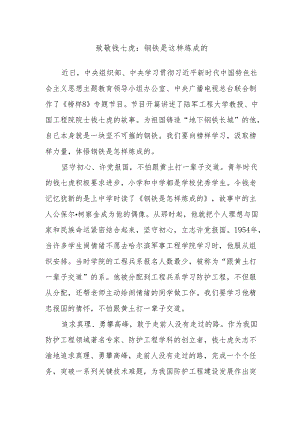 致敬钱七虎：钢铁是这样炼成的.docx