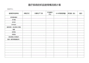 医疗系统纺织品使用情况统计表.docx