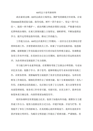 XX同志干部考察材料.docx