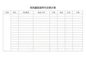 党风廉政宣传刊文统计表.docx