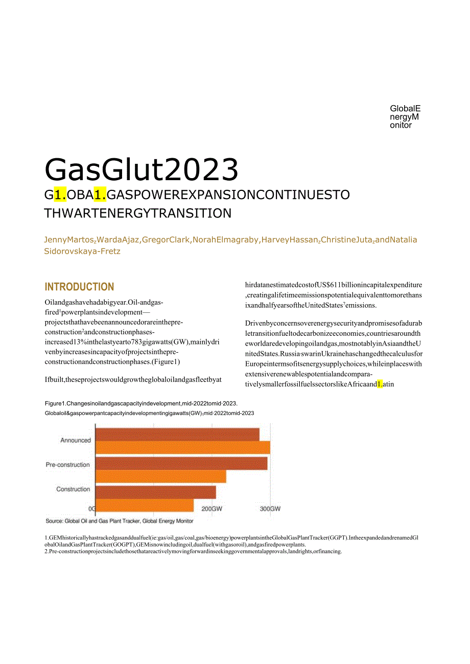 2023年天然气过剩：全球天然气发电扩张继续阻碍能源转型（英）.docx_第3页