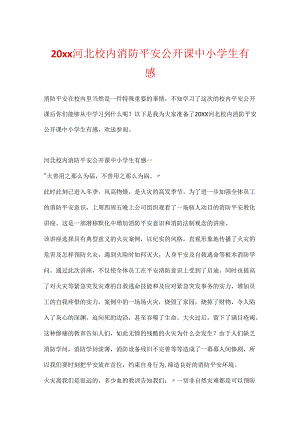 20xx河北校园消防安全公开课中小学生有感.docx