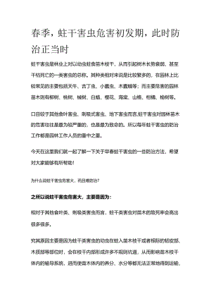 春季蛀干害虫危害初发期此时防治正当时.docx