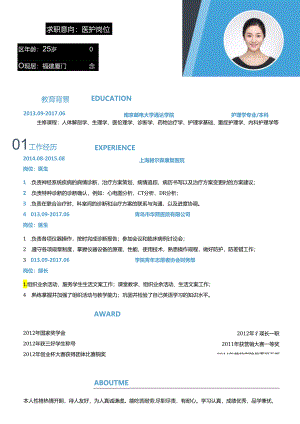 护士简历WORD模板18.docx