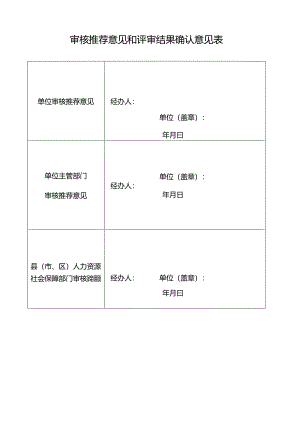 审核推荐意见和评审结果确认意见表.docx
