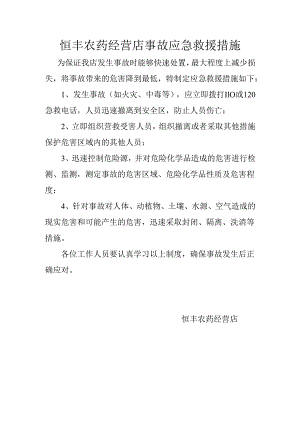 恒丰农药经营店事故应急救援措施.docx