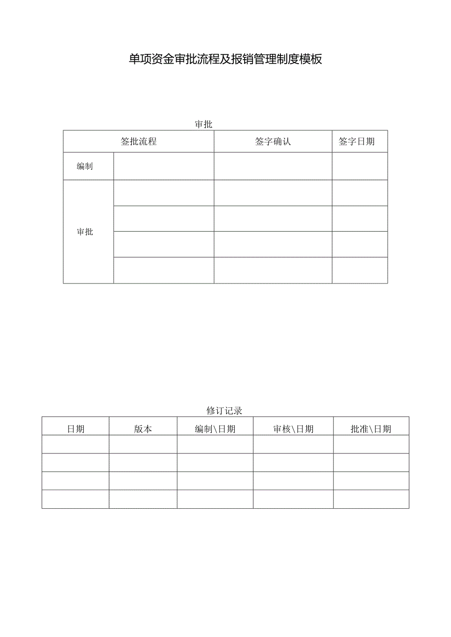 单项资金审批流程及报销管理制度模板.docx_第1页