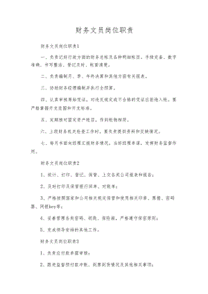财务文员岗位职责.docx