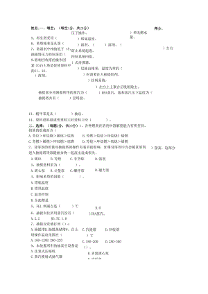 重整车间抽提工艺顶岗试题.docx