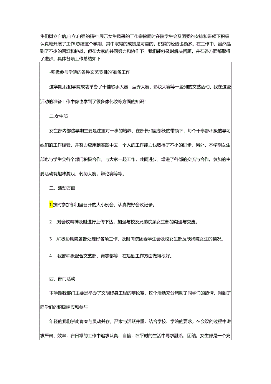 2024年学校学生会女生部工作报告.docx_第2页