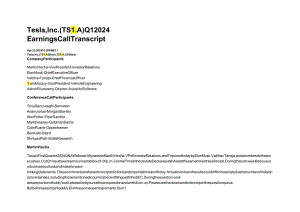 Tesla (TSLA) Q1 2024 Earnings Call Transcript财报电话会议记录.docx