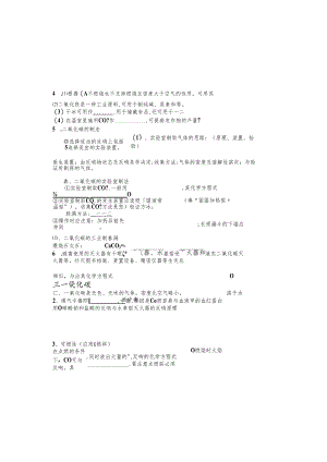 人教版九年级第六单元碳和碳的氧化物知识点总结（无答案）.docx