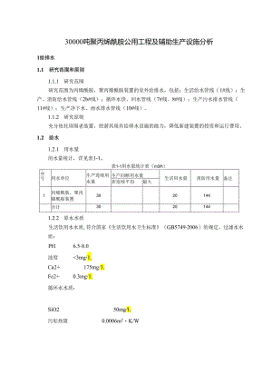 30000吨聚丙烯酰胺公用工程及辅助生产设施分析.docx