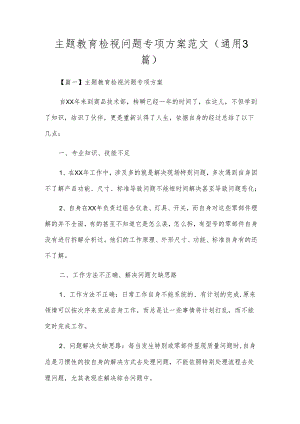 主题教育检视问题专项方案范文(通用3篇).docx