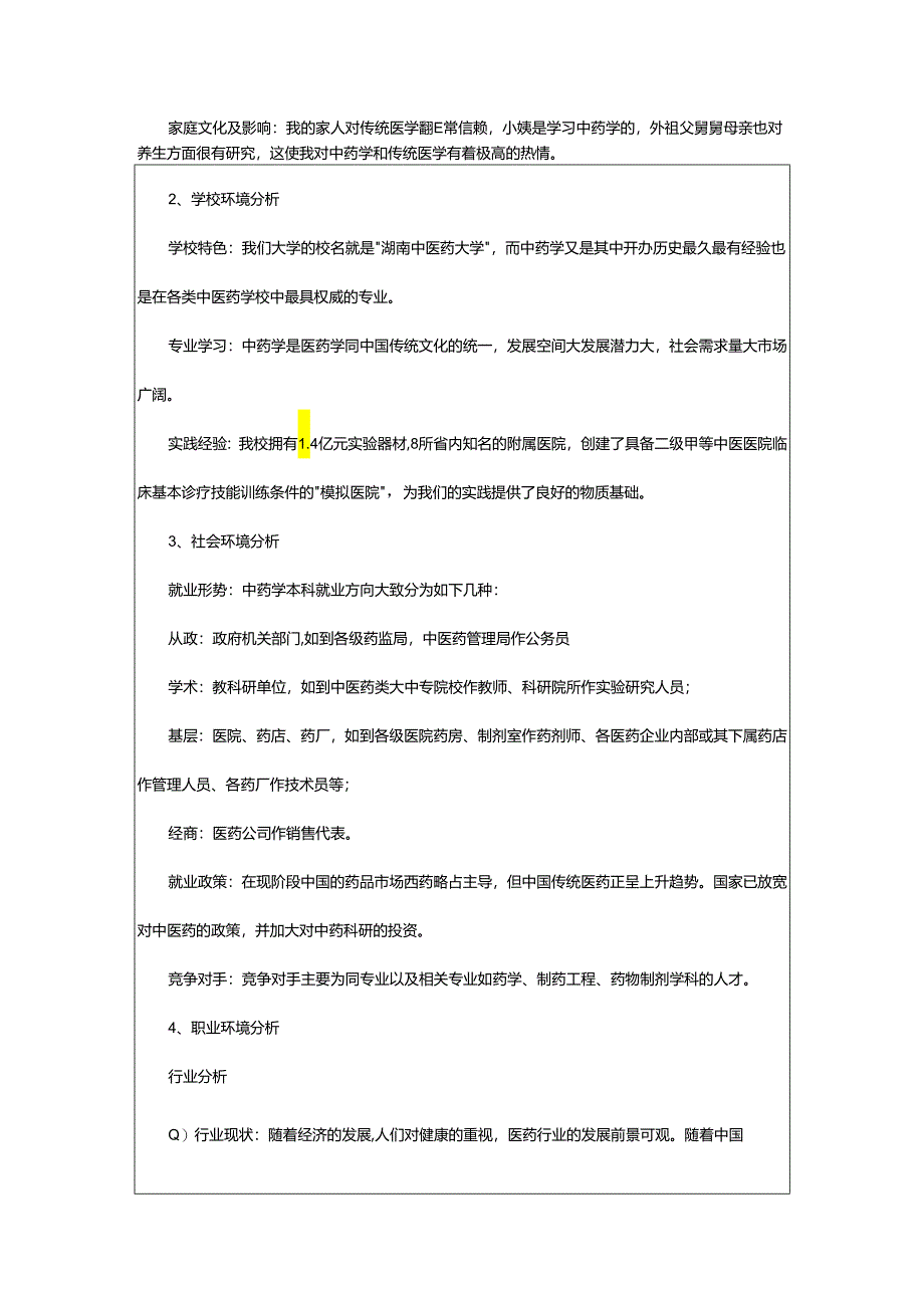 2024年动物医学大一学生职业生涯规划书.docx_第2页