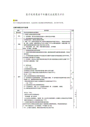 医疗机构患者平车搬运法流程及评价.docx