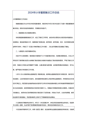2024年小学暑期集训工作总结.docx