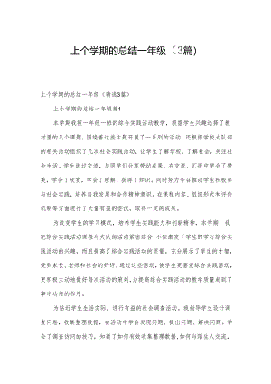 上个学期的总结一年级（3篇）.docx
