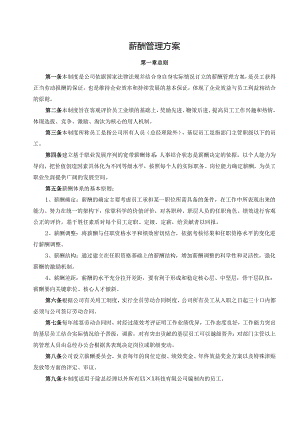 薪酬管理方案.docx