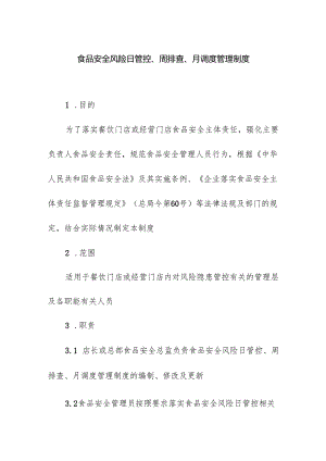 食品安全风险日管控、周排查、月调度管理制度.docx