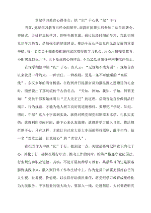 党纪学习教育心得体会：铭“纪”于心 执“纪”于行.docx